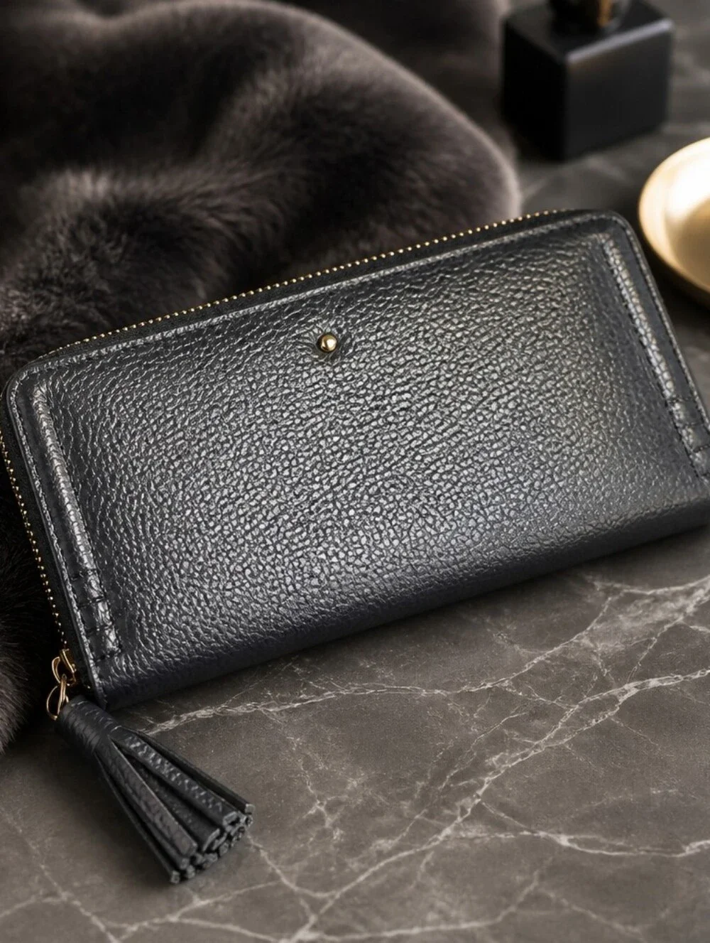 Kate Spade Black Tassel Leather Wallet